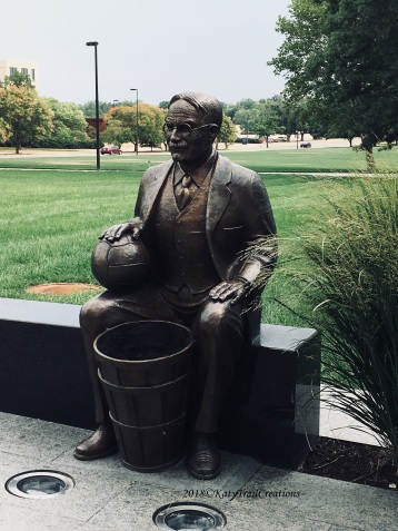 James Naismith complete with 'baskets'